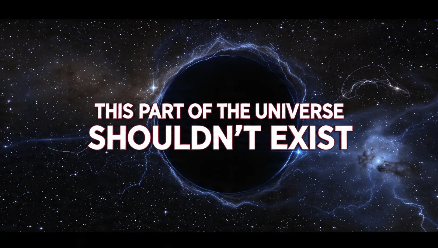 A mysterious cosmic void surrounded by stars and glowing blue energy in deep space